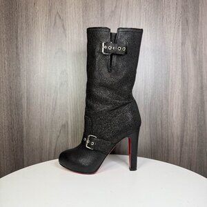 Louboutin Flanaved black leather buckled boots